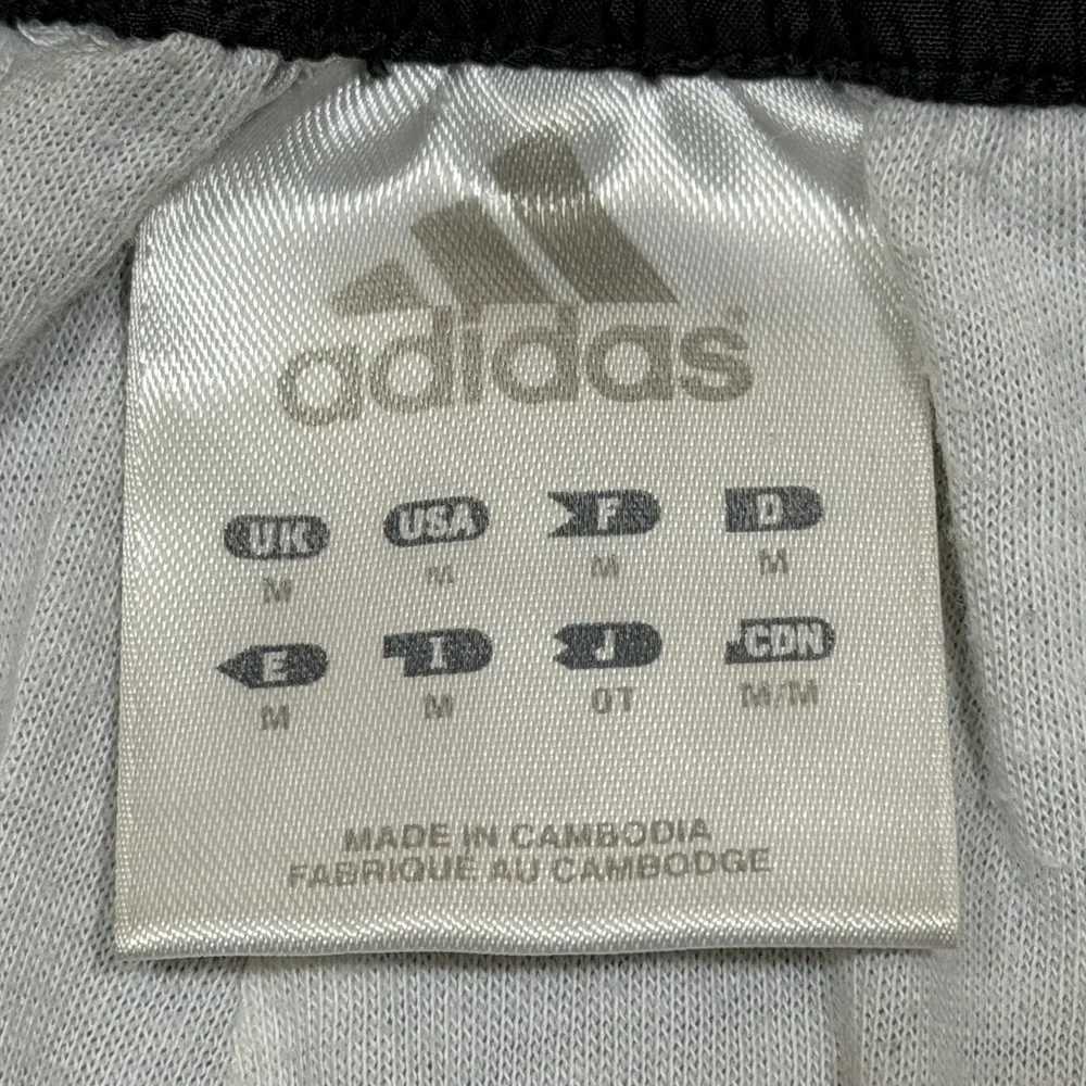 Vtg Adidas Track Windbreaker Pants Men Medium Black Baggy Y2K Zipper Lined